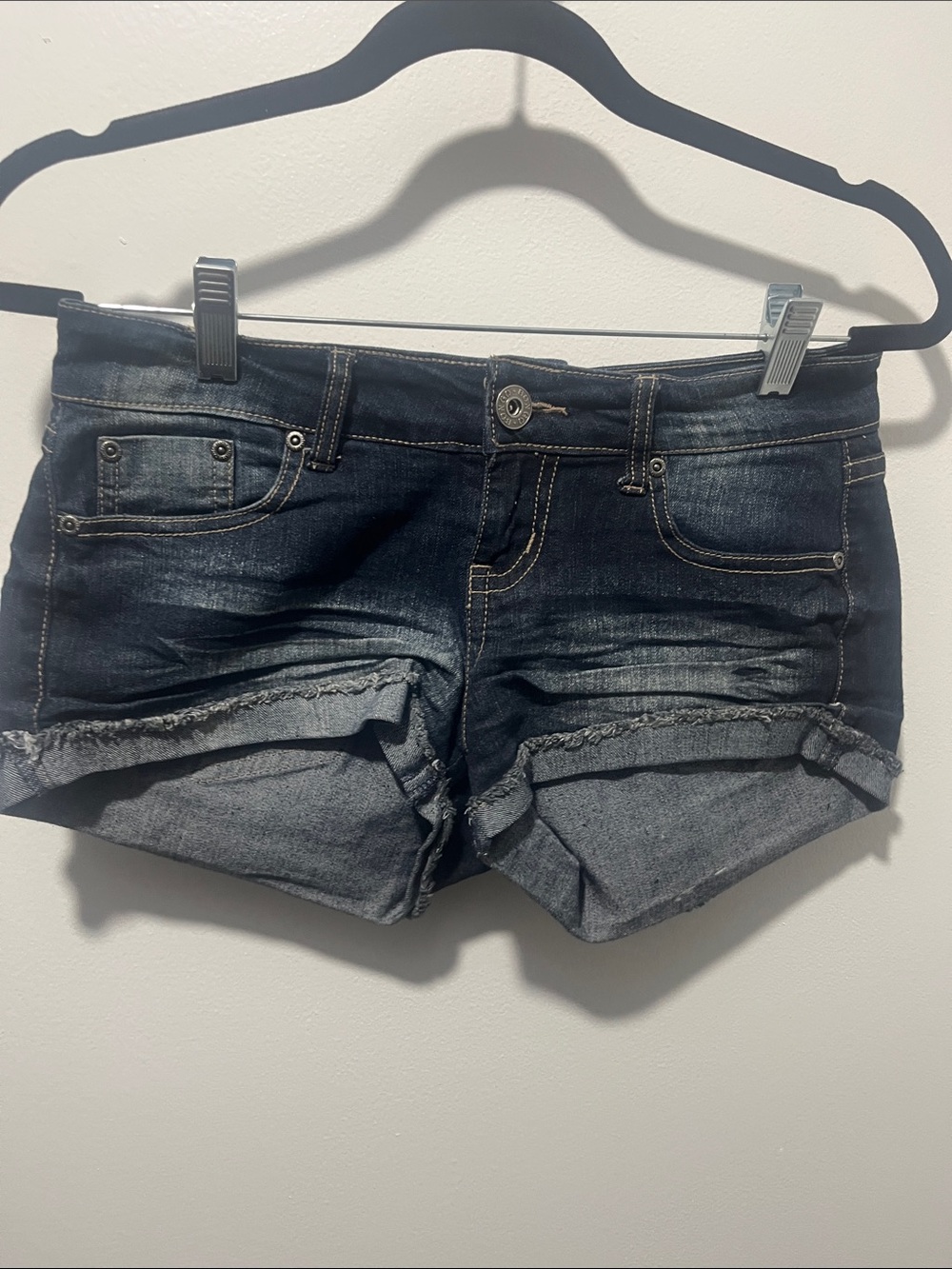 BONGO Dark Blue Cuffed Denim Shorts